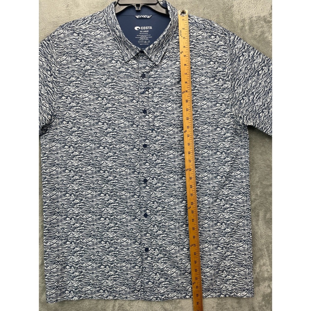 NWOT Costa Del Mar Men's Shirt XXL Navy Deep Sea Print Polyester Vented Fishing - Picture 3 of 6